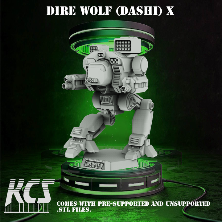 3D Printable Battletechnology Dire Wolf (Dashi) X Clan Mech by
